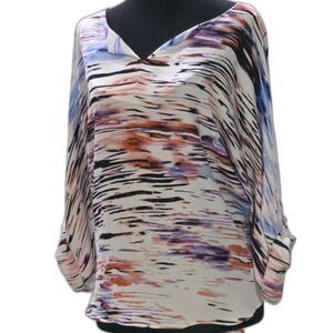 Jennifer Lopez Artsy Watercolor Dolman Blouse – Size Large